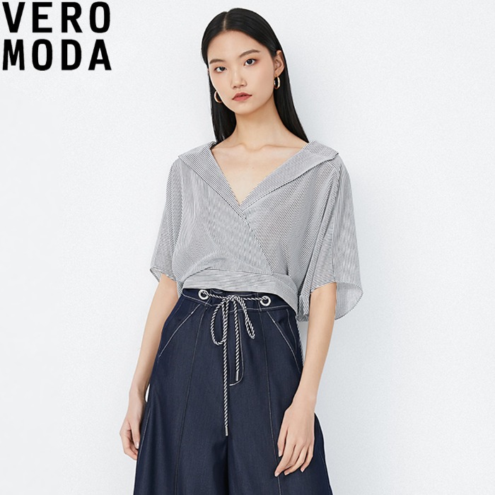 VERO MODA 스트라이프 가오리소매 셔츠 32026X510
