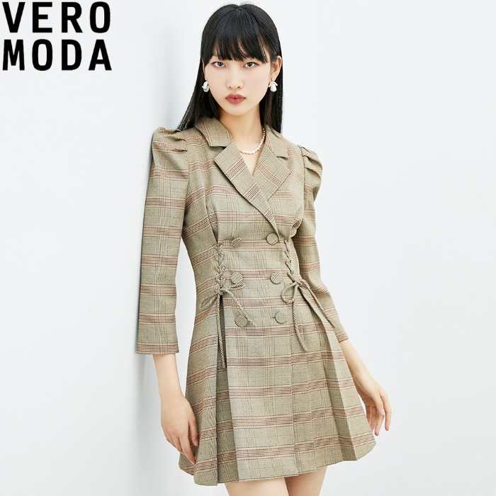 VERO MODA 퍼프슬리브 체크 드레스 32217C017